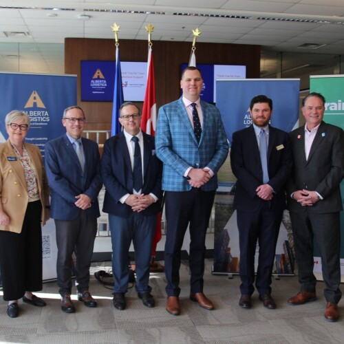 Partners celebrate the launch of the Alberta Logistics Centre of Excellence